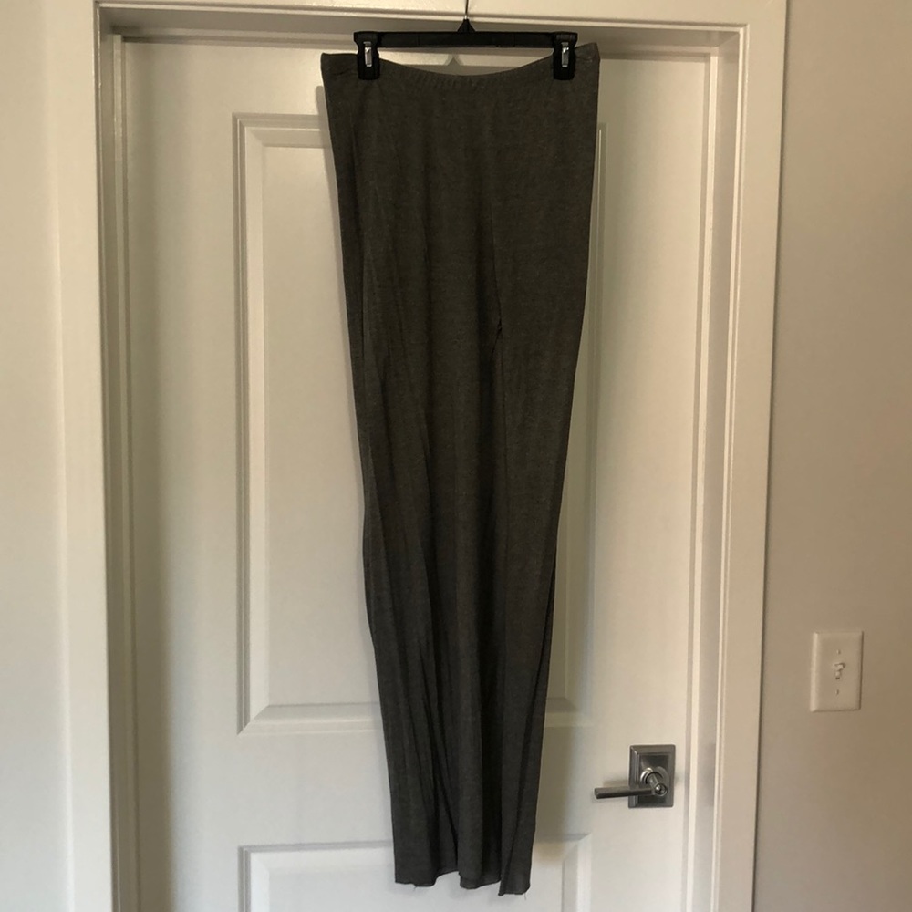 Bella Luxx maxi side slit skirt - grey L